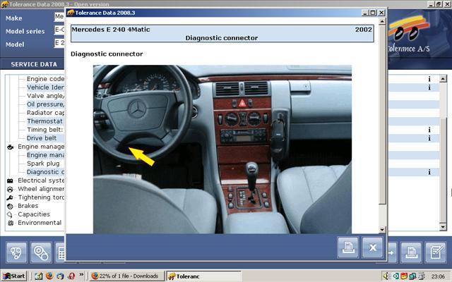 Interface en français du logiciel automobile Tolerance Data