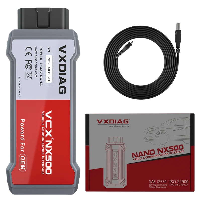 Contenu du pack VCX Nano Mazda avec interface et câble