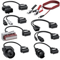 Huit câbles adaptateurs OBD avec connectiques BMW, PSA, Audi, Mercedes, Opel et Fiat