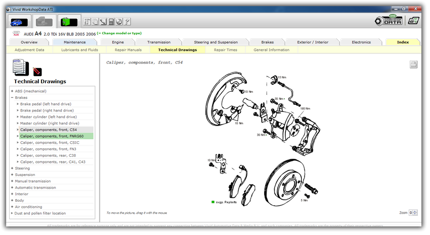 Interface en français du logiciel Vivid WorkshopData 2016